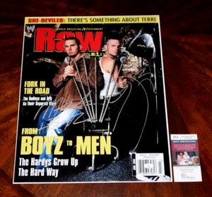 JEFF HARDY & MATT HARDY WWE AEW SIGNED RAW MAGAZINE 16X20 PHOTO HARDY BOYZ JSA!! - Picture 1 of 1