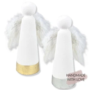 Engel Samuel Figur mit Federn in Gold oder Silber ca. 15cm NEU - Bild 1 von 3