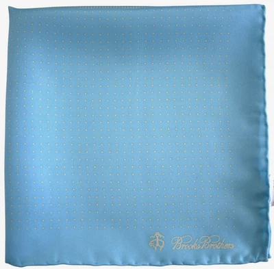 NUEVO BROOKS BROTHERS Pañuelo Cuadrado de Bolsillo Azul Patrón Multi Puntos 100% SEDA Foto 1 de 4