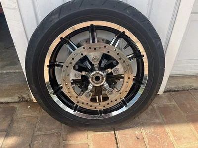 Llanta impulsora rueda delantera Harley Davidson 19" llanta cromada Touring Dunlap Foto 1 de 4