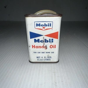 Vintage MOBIL 4 Fl Oz HANDY Oil TIN - Petrol, Service Station, Garage - Picture 1 of 10