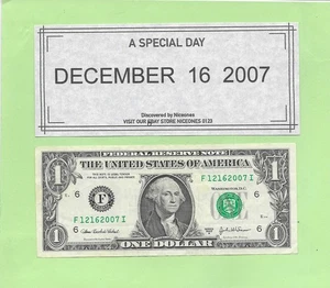 16 dicembre 2007 .. 2003a ..uncirc $1 f 1216 2007 i .. banconota compleanno - Foto 1 di 1
