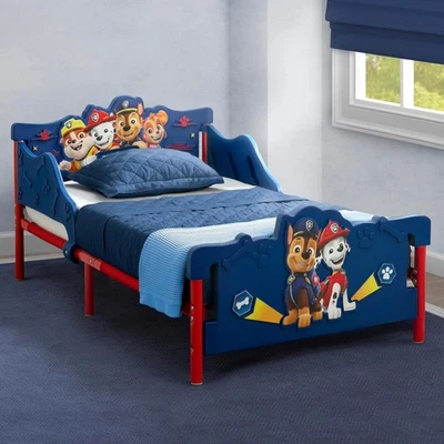 Niños PAW Patrol 3D Niño Pequeño, Cama Azul Plástico Seguro Dormir para Niños Pequeños Niñas Foto 1 de 4