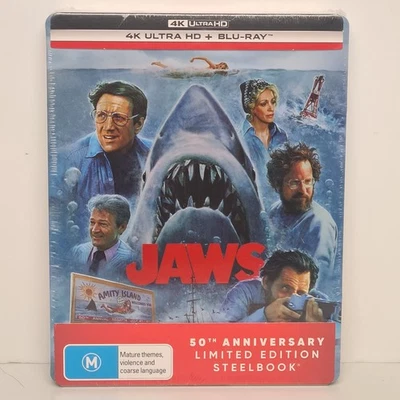 JAWS 50th Anniversary 4K UHD Blu Ray Collectors Steelbook New Sealed Spielberg - image 1 of 2