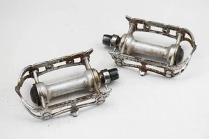 CAMPAGNOLO RECORD STEEL VINTAGE ROAD/ TRACK BICYCLE QUILL PEDALS (4) - Picture 1 of 6