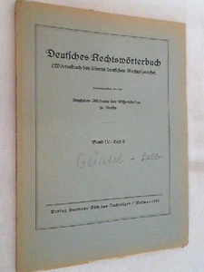 Deutsches Rechtswörterbuch ; Band IV - Heft 9 Akademie der Wissenschaften, Heide - Bild 1 von 1