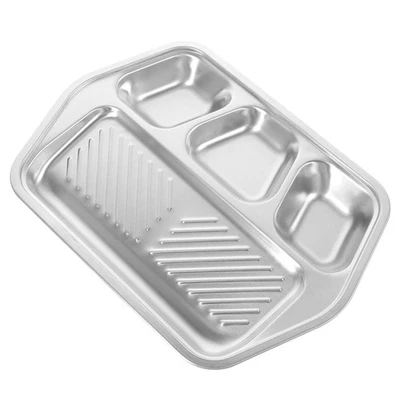  Piatto diviso in acciaio inossidabile Piatto da portata per snack Piatto diviso - Immagine 1 di 4