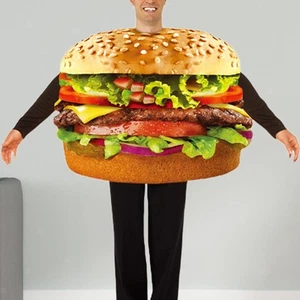 Hamburger Costume Halloween Cosplay Party Suit Funny Hamburger Cosplay for Stage - Picture 1 of 5