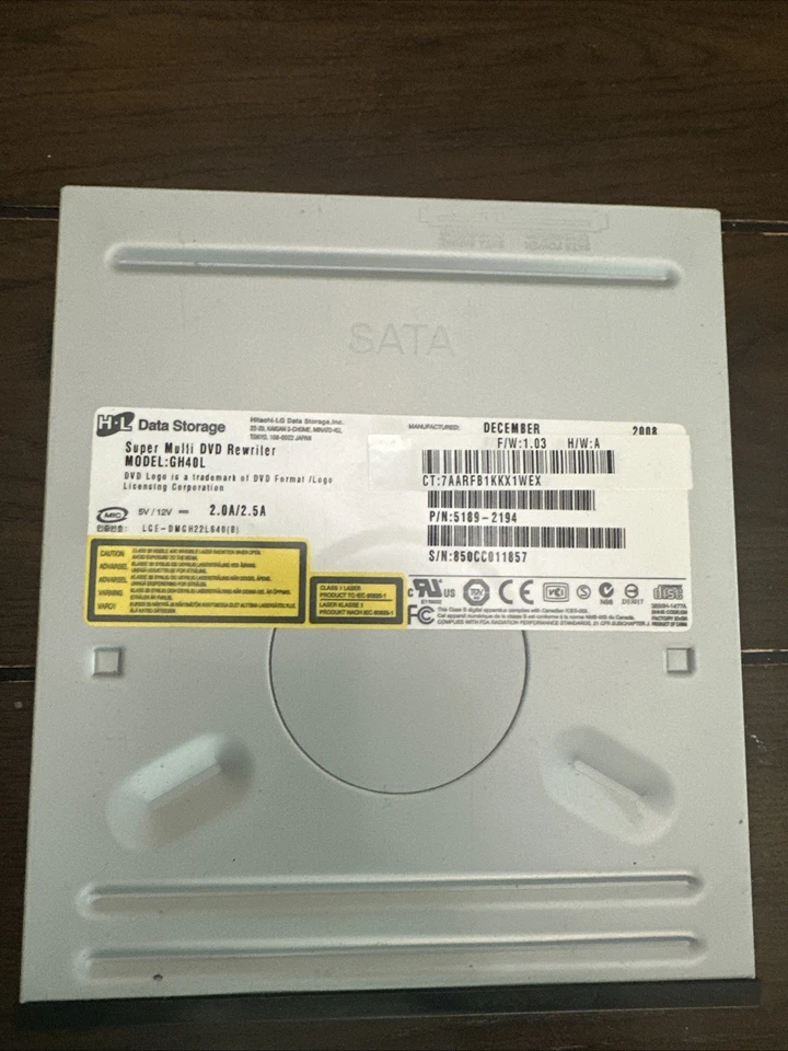 Hitachi-LG - HL GH40L DVD RW Super Multi DVD Rewriter Drive w/LightScribe TESTED - Image 1 of 3