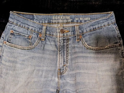 Мужские джинсы Levi Strauss Signature S61 31x30 свободного покроя искусственно состаренные средняя стирка - Изображение 1 из 4