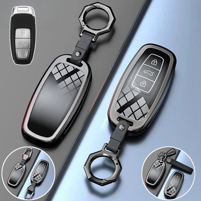 Zinc Alloy TPU Car Key Fob Case Cover For Audi A3 SQ8 A6 A7 A8 S8 Q8 S3 E-Tron - Image 1 of 4