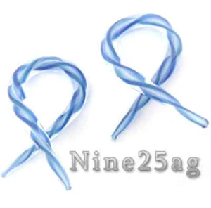 NEU 8G BLUE SWIRL PYREX GLAS TWISTS PLUGS SPIRALS - Bild 1 von 1