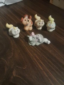 Vintage Fisher Price Loving Family Gray CAT White Cat Brown playground puppy - Picture 1 of 3