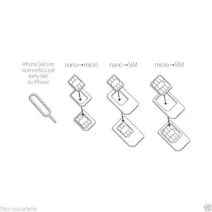 Adaptador de tarjetas SIM Nano kit Micro Sim para Samsung Galaxy Nano Sim para iPhone 5 - Imagen 1 de 2