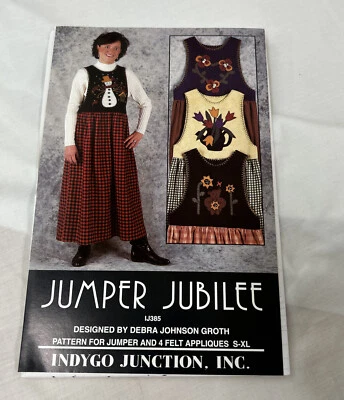 Indygo Junction “Jumper Jubilee” Uncut Sewing Pattern IJ385 Sizes S-XL Appliqués - Image 1 of 4