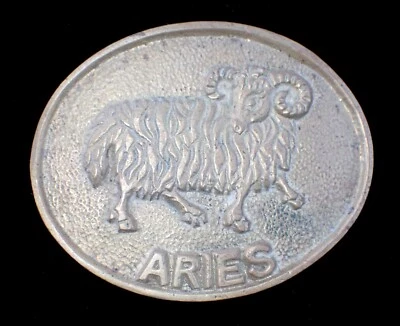 SOLID BRASS ARIES "THE RAM" ZODIAC BELT BUCKLE VINTAGE 1970'S  - Image 1 of 2
