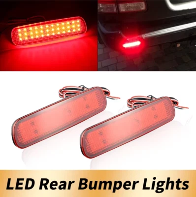 2x Red Bumper Reflector LED Tail Brake Light For Lexus LX470 Toyota Land Cruiser Foto 1 de 4
