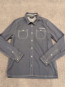 Kuiu Button Up Casual Long Sleeve Shirt Large Blue Excellent Free Shipping! - Picture 1 of 12