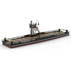 MOC-144222 Railroad Ferry Ship Model with Interior Building Toys Set 2243 Pieces - Picture 1 of 1
