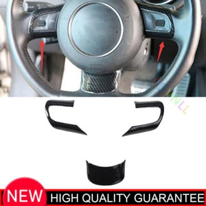 For Audi TT 2008-14 Carbon Fiber Inner Steering Wheel Frame Moulding Cover Trim - Picture 1 of 6
