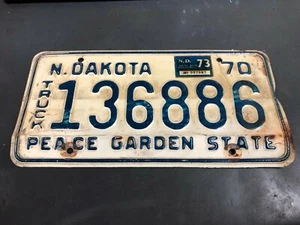 1970 North Dakota License Plate 136886 - Picture 1 of 2