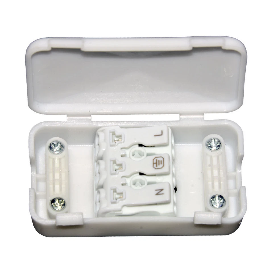 ELECTRICAL JUNCTION BOX 2A-24A/240V 3/4 Pin TERMINAL BLOCK INLINE WIRE CHOC BOX - Image 1 of 4