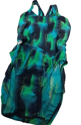 Traje de baño Speedo de una pieza traje de baño azul verde azulado jóvenes niñas talla 22 Foto 1 de 4