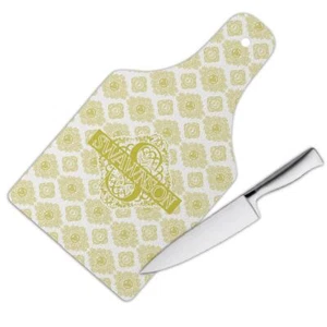 Gift Cutting Board : Wedding Engagement Anniversary Arabesque Damask Abstract - Picture 1 of 4