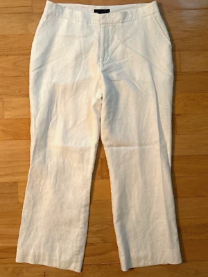 Pantalones forrados de lino blanco George - para mujer talla 12 Foto 1 de 3