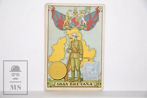 Trading Card - Flag, Soldier & Country. 5, Great Britain - Spanish Chocolate Adv - Picture 1 of 2