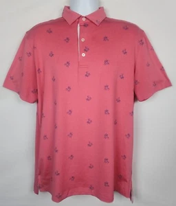 Johnnie-O Performance Golf Polo Shirt Mens M Short Sleeve Octopus Red-Coral Logo - Picture 1 of 10