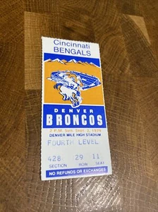 NFL TICKET STUB - STEVE WATSON DEBUT - Bengals @ Denver Broncos Sept. 2, 1979 - Picture 1 of 5