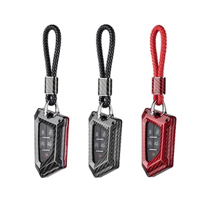 Auto Schlüsselanhänger Cover Case für Cadillac Kohlefaser Anti Kratzer Schlüsselgehäuse + Schlüsselanhänger - Bild 1 von 14