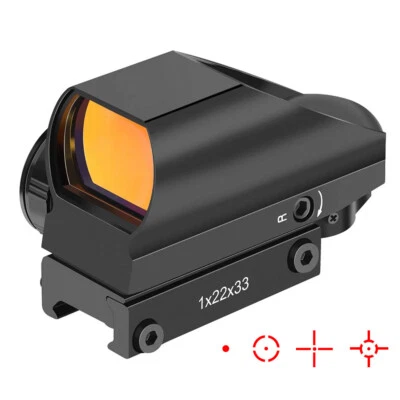 1x22x33 Red Dot Sight Tactical Reflex Sight Hunting Scope 4 Reticle Dot Sights - Image 1 of 4