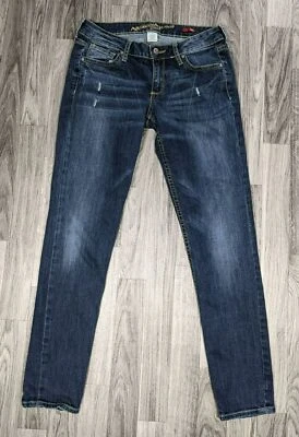 Jeans Arizona Jean Co Juniors Talla 5 Bordados Envejecidos Tobillo Azul Denim Foto 1 de 4