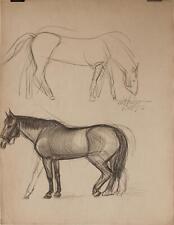 Fritz Tröger Pferd Tierstudie Dresdner Sezession signiert Zeichnung 1932
