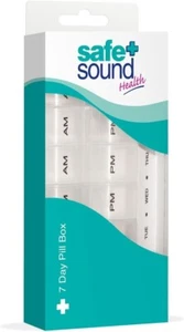 Safe And Sound 7 Day 14 Compartment AM And PM Push Button Easy Open Pill Box Pr - Picture 1 of 3