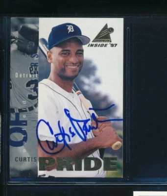 1997 Pinnacle #123 Curtis Pride Detroit Tigers Signed Autograph (EV44) SWSW6 - Image 1 of 2