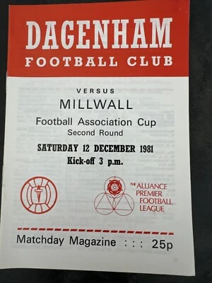 Dagenham v Millwall 12/12/1981 ( FA Cup Second Round ) - Image 1 of 3