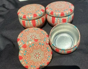4 Empty Candle Tins with Lids  2.2 oz - Picture 1 of 6