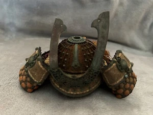 Japan antique iron menpo yoroi Kabuto mask Armor koshirae Samurai Helmet Kabuto - Picture 1 of 3