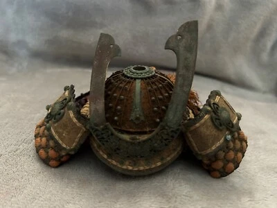 Japón Antiguo Hierro Menpo Yoroi Kabuto Máscara Armadura Koshirae Samurai Casco Kabuto Foto 1 de 3