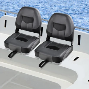2PCS Low Back Boat Seat Folding Fishing Boat Seat Stainless Steel Screws - Picture 1 of 10