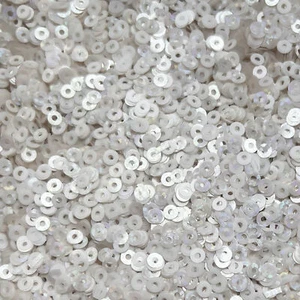 4mm Flat Sequins Crystal White Hologram Glitter Sparkle Medium Hole - Picture 1 of 1