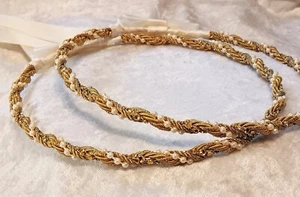 Greek Stefana Gold Orthodox Wedding Crown Set - Picture 1 of 5