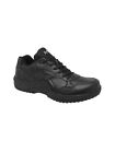 Adtec Womens Black Round Toe Block Heel Leather Athletic Sneakers Shoes 9.5 M