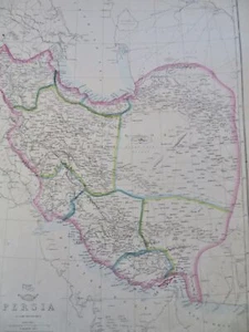 Persia Iran Tehran Isfahan Shiraz Caspian Sea Shiraz c. 1856-72 Weller map - Picture 1 of 4