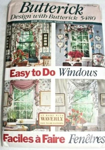 BUTTERICK SEWING PATTERN 5480 Waverly window treatments "Easy To Do" swags - Picture 1 of 3