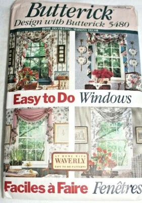 BUTTERICK SEWING PATTERN 5480 Waverly window treatments "Easy To Do" swags - Image 1 of 3