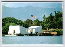 USS Arizona Memorial Pearl Harbor Hawaii 1990 Vintage Unposted Postcard